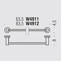 Colombo Design Plus Полотенцедержатель 63.5 см, подвесной, цвет: graphite W4911.GL