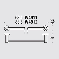 Colombo Design Plus Полотенцедержатель 83.5 см, подвесной, цвет: graphite W4912.GL