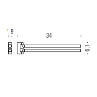 Colombo Design Mini Полотенцедержатель двойной 34 см, подвесной, цвет: chrome B4012.CR