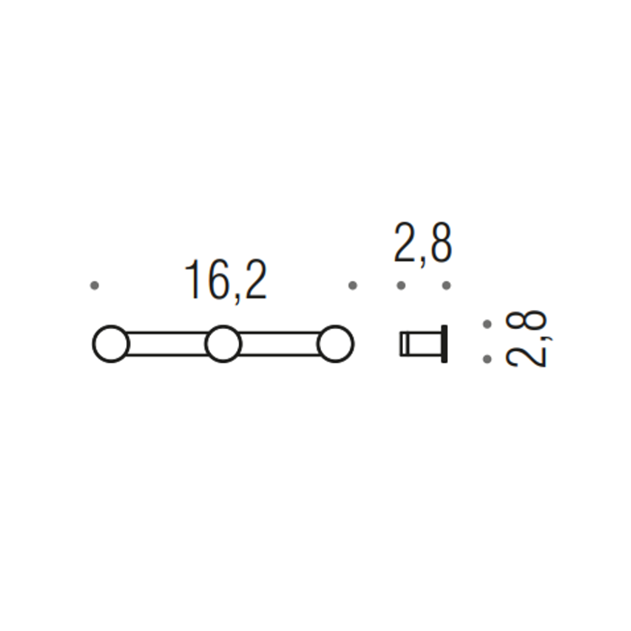 Colombo Design Mini Крючок, подвесной, тройной, цвет: chrome CD117.CR