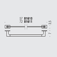 Colombo Design Look Полотенцедержатель 72 см, подвесной, цвет: graphite B1611.GL
