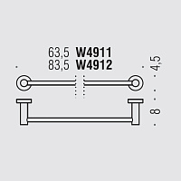 Colombo Design Plus Полотенцедержатель 83.5 см, подвесной, цвет: matt graphite W4912.GM