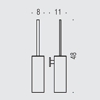Colombo Design Look Ершик для унитаза подвесной, с латунной колбой, цвет: stainless steel B1607.HPS1