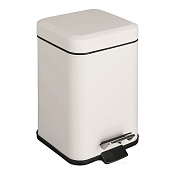 Colombo Black&White Ведро для мусора с крышкой и педалью, 3 литра, цвет: matt white B9210.BM