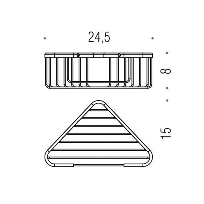 Colombo Design Basic Угловая металлическая полочка, цвет: matt black B2733.NM