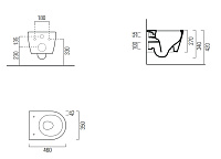 GSI Pura Унитаз подвесной 46x35 см безободковый, смыв swirlflush, цвет: белый глянцевый 880211