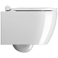 GSI Pura Унитаз подвесной 46x35 см безободковый, смыв swirlflush, цвет: белый глянцевый 880211