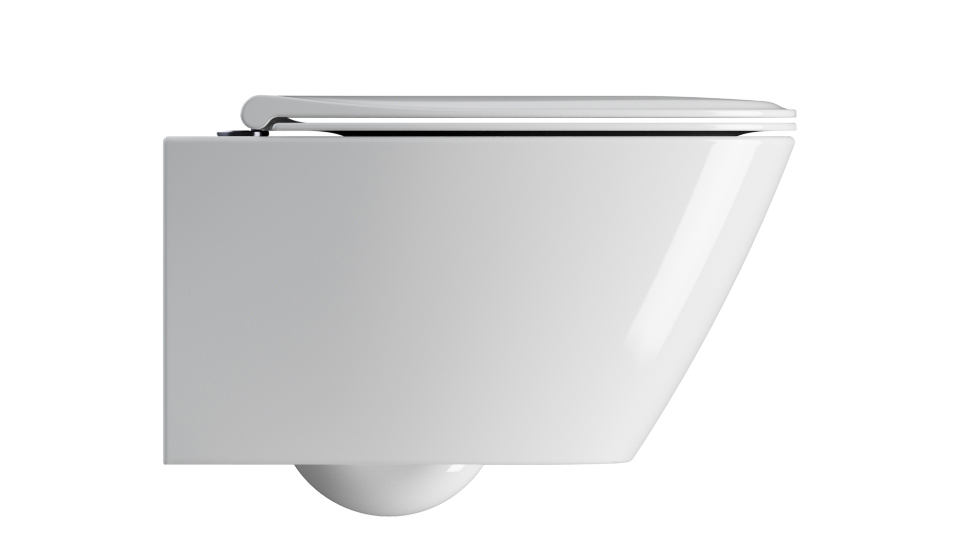 GSI Modo+ Унитаз подвесной 54x37 см безободковый, смыв swirlflush, цвет: белый глянцевый 841511