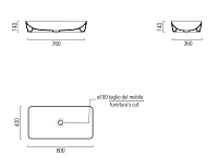 GSI Nubes Раковина чаша 80x40x14h см, без перелива, без д/к, цвет: белый глянцевый 904011
