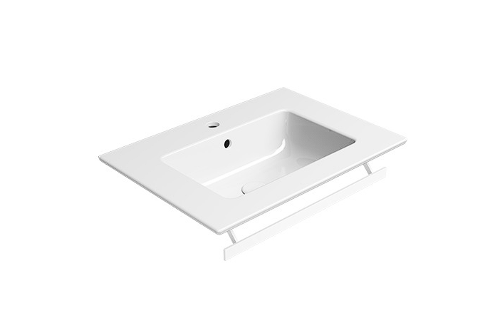 GSI Pura Раковина подвесная/накладная 62,6x46 см, 1 отверстие, с переливом, цвет: белый глянцевый 8884111
