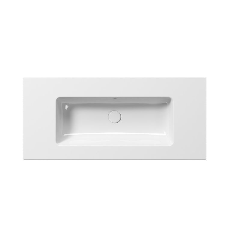 GSI Pura Раковина подвесная/накладная 102,6x46 см, 1 отверстие, с переливом, цвет: белый глянцевый 8886111