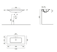 GSI Pura Раковина подвесная/накладная 102,6x46 см, 1 отверстие, с переливом, цвет: белый глянцевый 8886111