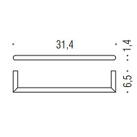 Colombo Design Mini Полотенцедержатель 31,4 см, подвесной, цвет: stainless steel B4009.HPS1