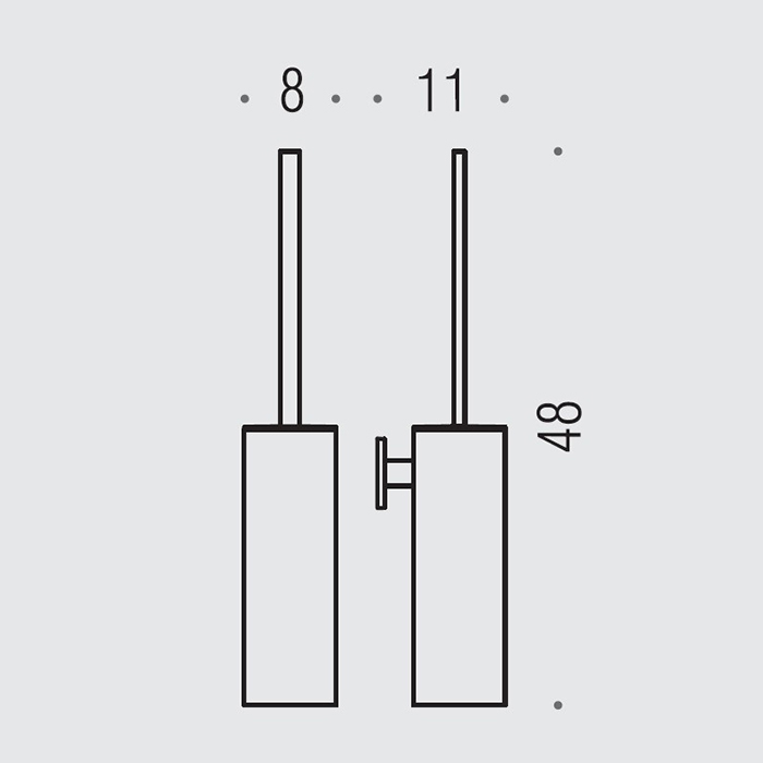 Colombo Design Look Ершик для унитаза подвесной, с латунной колбой, цвет: graphite B1607.GL