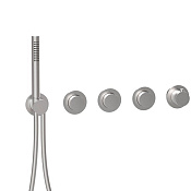 Almar Push Round Термостат для душа, внешняя часть на 3 потр, цвет: brushed stainless steel E180434.316