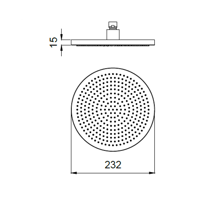 Almar Velvet 230 Верхний душ без кронштейна d23,2 см, 1 режим, цвет: nickel brushed E044292.NB