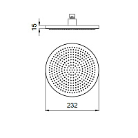 Almar Velvet 230 Верхний душ без кронштейна d23,2 см, 1 режим, цвет: nickel brushed E044292.NB