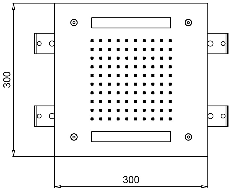 Almar Square 300 Потолочный душ 30х30 см, встраиваемый, 1 режим, цвет: matt black E044174.MB
