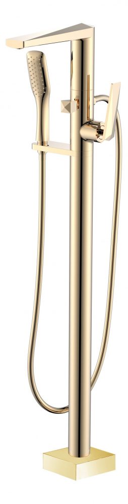 Boheme Venturo Смеситель напольный с душевым набором - ручной душ, шланг, цвет: gold 389