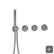 Almar Push Round Термостат для душа, внешняя часть на 2 потребителя, цвет: brushed gun metal E180433.GM