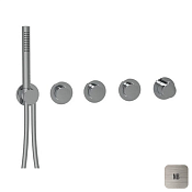 Almar Push Round Термостат для душа, внешняя часть на 3 потребителя, цвет: nickel brushed E180434.NB