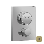Almar Core Square Термостат для душа, внешняя часть на 3 потребителя, цвет: brushed high brass E176683.HB