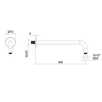 Almar Round Кронштейн для верхнего душа настенный 35 см, цвет: matt black E021113.MB