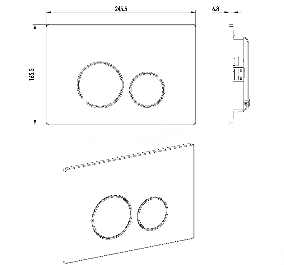 Boheme Кнопка смыва для инсталляции, 2 режима, нержавеющая сталь, цвет: bronze 649-BR