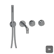 Almar Modular Round Термостат для ванны с изливомиручнымдушем, внешняя, цвет: brushed gun metal E180135.GM