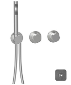 Almar Modular Round Термостат для душа, внешняя часть на 2 потребителя, цвет: brushed gun metal E180133.GM