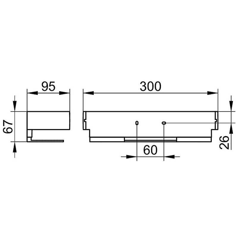 Keuco Edition 11 Корзинка для душа 30х9,5 см, подвесная, цвет: черный матовый 11158 370000