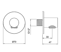 Almar Round Шланговое подключение для лейки с держателем, цвет: nickel brushed E095040.NB