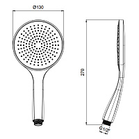 Almar Velvet Ручной душ d13 см, 1 режим, цвет: nickel brushed E082116.NB