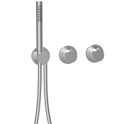 Almar Modular Round Термостат для душа, внешняя часть на 2 потр, цвет: brushed stainless steel E180133.316