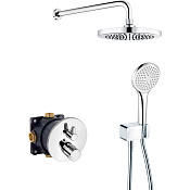 Kludi Zenta Душевой комплект: встраиваемый смеситель, без излива, верхний и ручной душ, цвет: хром 388320545