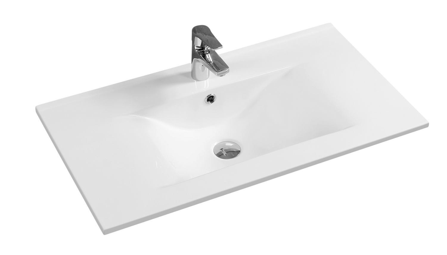 Sanvit Раковина накладная 71х46 см, с переливом, 1 отверстие под смеситель, цвет: белый r9070d