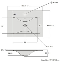 Sanvit Раковина накладная 71х46 см, с переливом, 1 отверстие под смеситель, цвет: белый r9070d