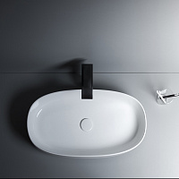 Sanvit Раковина накладная 68х35х14h см, без перелива и отверстия под смеситель, цвет: белый r281A