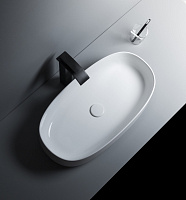 Sanvit Раковина накладная 68х35х14h см, без перелива и отверстия под смеситель, цвет: белый r281A