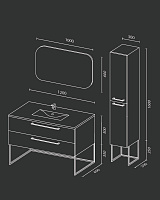 Sanvit Сити Рама для тумбы 120х43х35h см, прямоугольная, цвет: черный матовый rts120bl