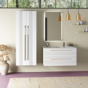 Sanvit Соната-2 Тумба подвесная для ванной комнаты, 90х45х50h см, 2 ящика, 3D вставка, цвет: по RAL ksonata2090R