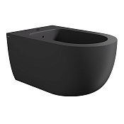 Alice Unica Биде подвесное 35х55 см, c 1 отверстием под смеситель и переливом, цвет: черный матовый 32250108