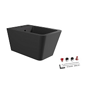 Alice Hide Биде подвесное 55х35 см, c 1 отверстием под смеситель и переливом, цвет: черный матовый 31220108SET