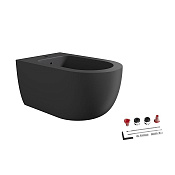 Alice Unica Биде подвесное 35х55 см, c 1 отверстием под смеситель и переливом, цвет: черный матовый 32250108SET