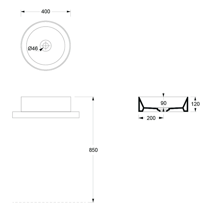 Alice Spy Раковина чаша 40х40х12h см, без перелива, цвет: мёд 34230196