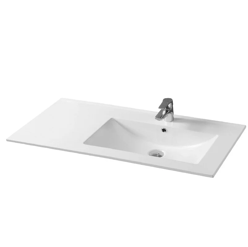 Sanvit Раковина накладная 92х46 см, с переливом, 1 отверстие под смеситель, цвет: белый r9090R