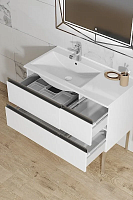 Sanvit Раковина накладная 92х46 см, с переливом, 1 отверстие под смеситель, цвет: белый r9090L