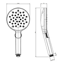 Gessi Shower Sets Душевая лейка 3 режима струи с круглым переключателем, цвет: chrome 47350#031