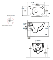 Globo Daily Унитаз подвесной 53х35, безободковый, с системой скрытого крепежа, цвет: белый глянцевый DNS02BI