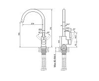 Paulmark Holstein Смеситель для кухни, цвет: графит Ho212063-DG